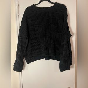 Black holey thick sweater